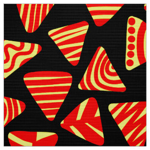 Tela Triángulos 240121 - Rojo y Amarillo en negro