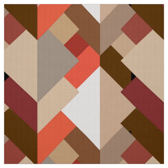 Tela Triángulos abstractos modernos, marrón, tapo y Nar (Retal)