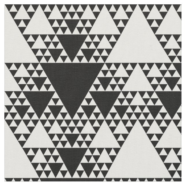 Tela Triángulos de Sierpinski - blancos y negros (De cerca)