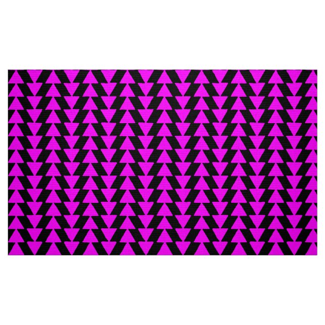 Tela Triángulos de tinta - Magenta sobre negro ("Cuarto gordo" (fat quarter))
