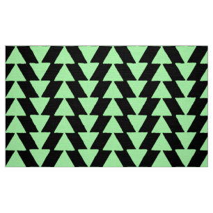 Tela Triángulos de tinta - Verde de menta sobre blanco