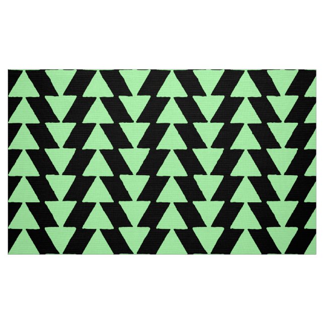 Tela Triángulos de tinta - Verde de menta sobre blanco ("Cuarto gordo" (fat quarter))