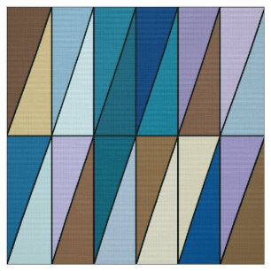 Tela Triángulos geométricos modernos, azul y café marró