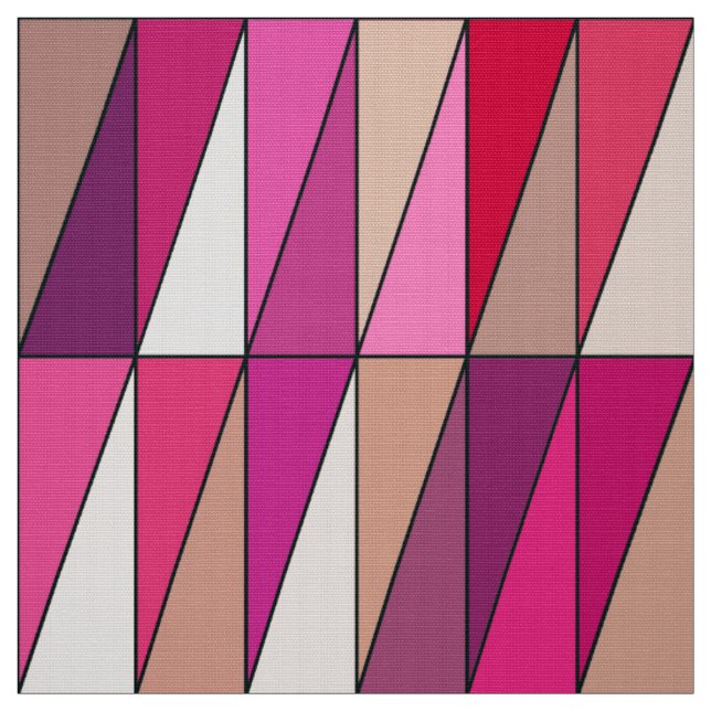 Tela Triángulos geométricos modernos, violeta, rosa y b (Retal)