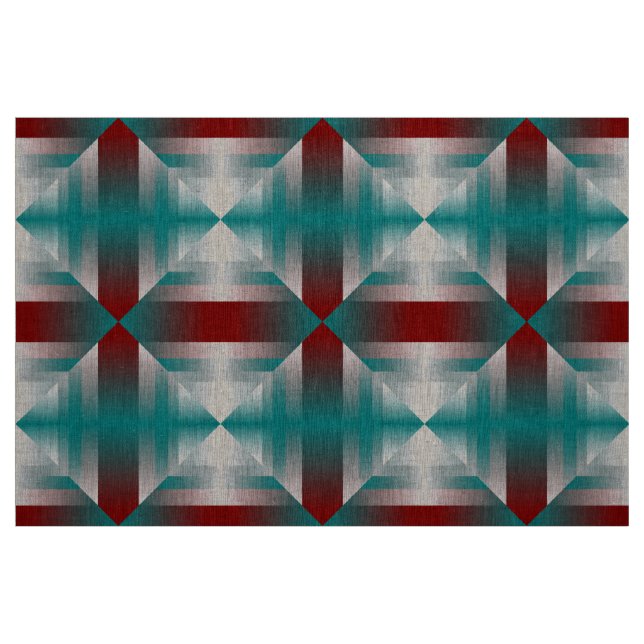 Tela Triángulos grises de Borgoña verde azulada ("Cuarto gordo" (fat quarter))