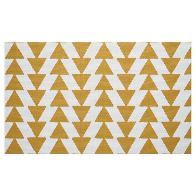 Tela Triángulos Inky - Marrón dorado en blanco ("Cuarto gordo" (fat quarter))