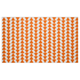 Tela Triángulos Inky - Naranja sobre blanco