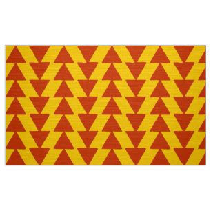 Tela Triángulos Inky - Rojo ladrillo sobre Amber FFCC00