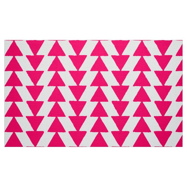 Tela Triángulos Inky - Rojo neón sobre blanco ("Cuarto gordo" (fat quarter))