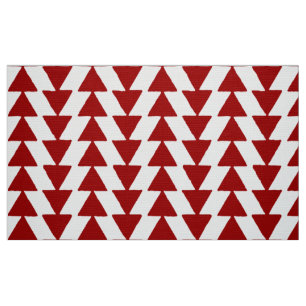 Tela Triángulos Inky - Rojo rubí sobre blanco