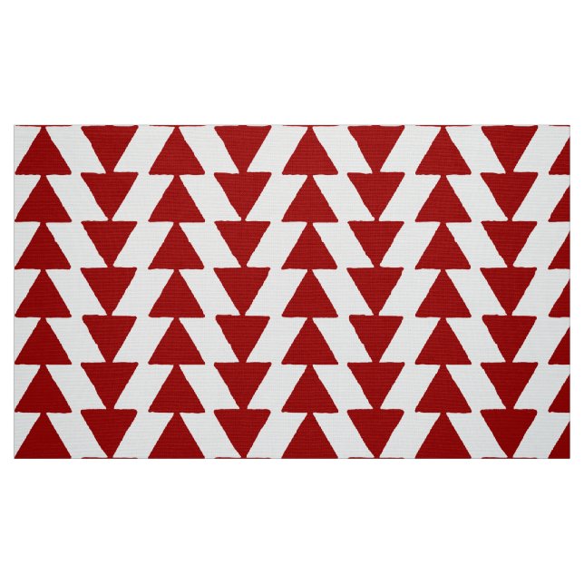 Tela Triángulos Inky - Rojo rubí sobre blanco ("Cuarto gordo" (fat quarter))