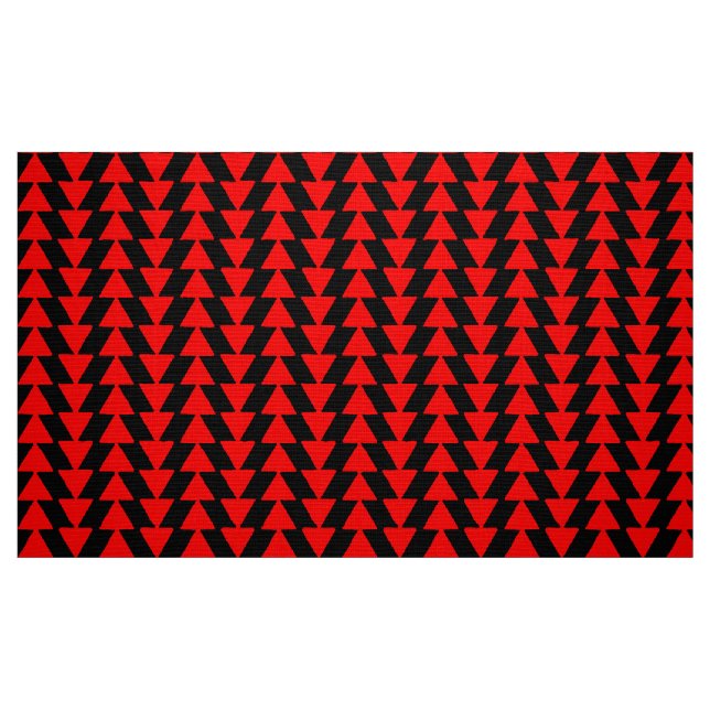 Tela Triángulos Inky - Rojo sobre negro ("Cuarto gordo" (fat quarter))