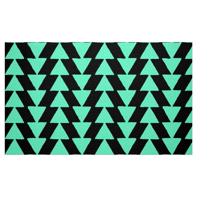 Tela Triángulos Inky - Turquesa en negro ("Cuarto gordo" (fat quarter))