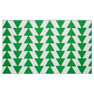 Tela Triángulos Inky - Verde de hierba sobre blanco