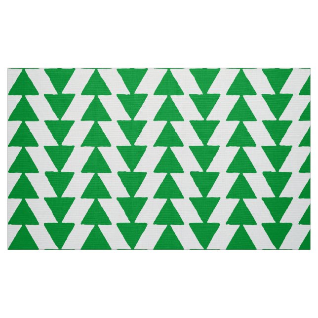 Tela Triángulos Inky - Verde de hierba sobre blanco ("Cuarto gordo" (fat quarter))