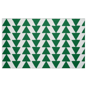 Tela Triángulos Inky - Verde Forestal en Blanco
