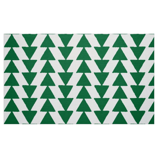 Tela Triángulos Inky - Verde Forestal en Blanco ("Cuarto gordo" (fat quarter))