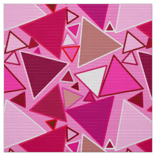 Tela Triángulos modernos de mediados del siglo XX, rosa