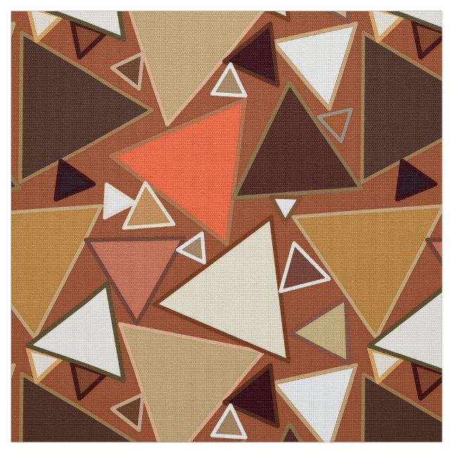Tela Triángulos, moreno, Brown y beige modernos de los (Retal)