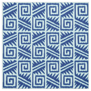Tela Tribal azteca de Ikat - añil y azul claro