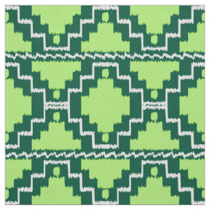 Tela Tribal azteca de Ikat - bosque y verde lima