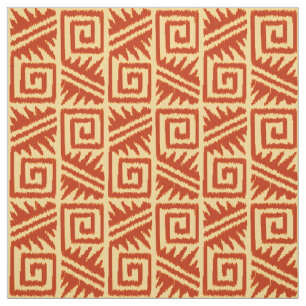 Tela Tribal azteca de Ikat - mandarín y anaranjado