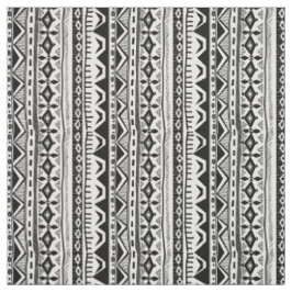 Tela tribal blanca negra de la impresión de la