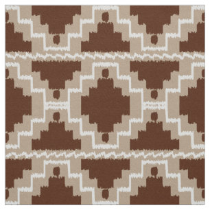 Tela Tribal de Ikat Aztec - Marrón chocolate y Taupe