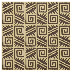 Tela Tribal Ikat Aztec - Marrón chocolate y Tan