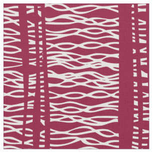 Tela Tribal weave white out on red lines pattern