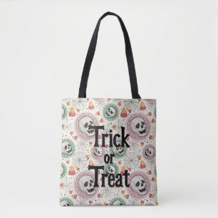 Tela Trick retro de Halloween o bolso de té con caramel