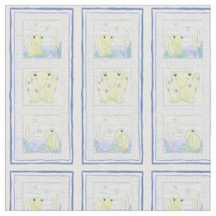 Tela Trío de ranas en Gingham Cloth