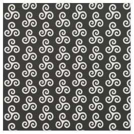 Tela Triple espiral celta blanca Triskele sobre negro
