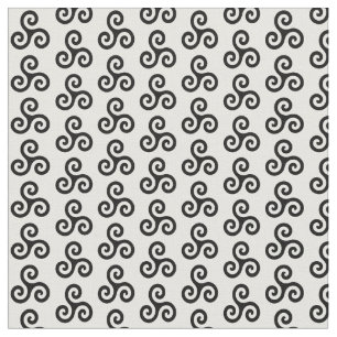 Tela Triple espiral céltica negra en Triskele en blanco