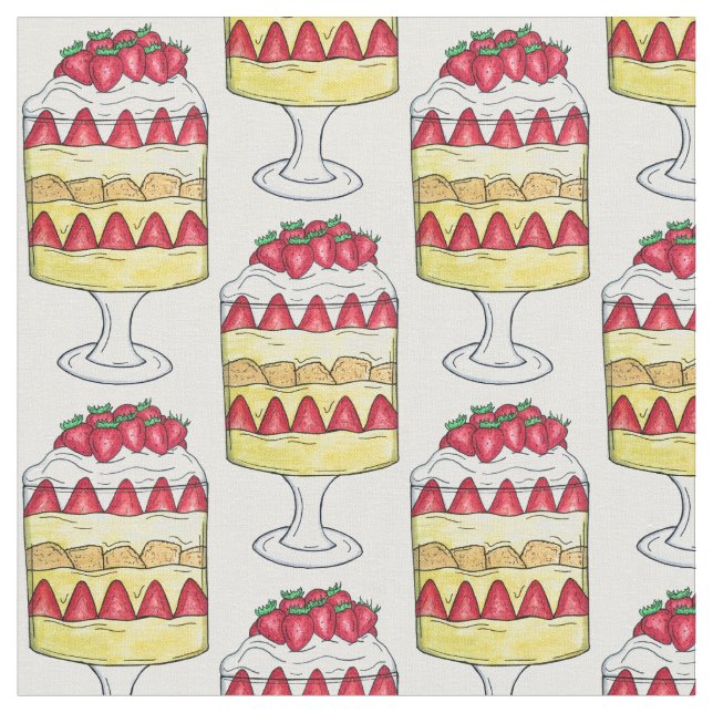 Tela Triple inglesa Fruit Custard Postre comida británi (De cerca)