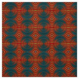 Tela Trippy de impresión tribal textil de color azul ro