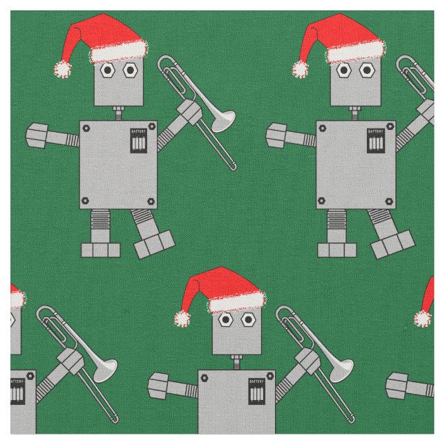 Tela Trombone Santa Hat Robot (De cerca)