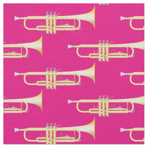 Tela Trompets Musician Decoración Rosa