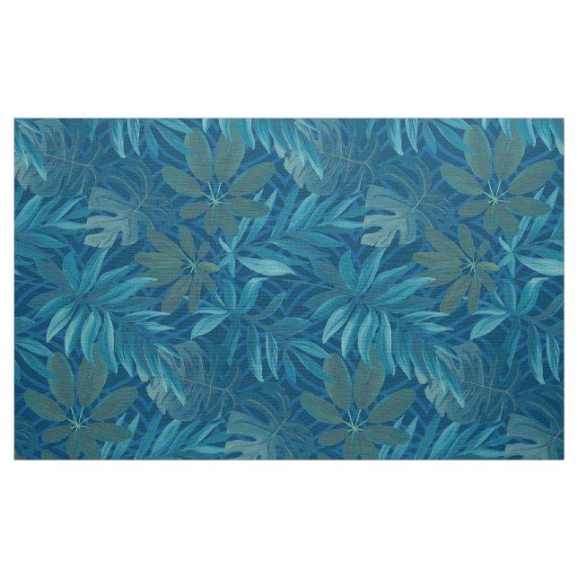 Tela tropical azul y verde vintage (Yarda)