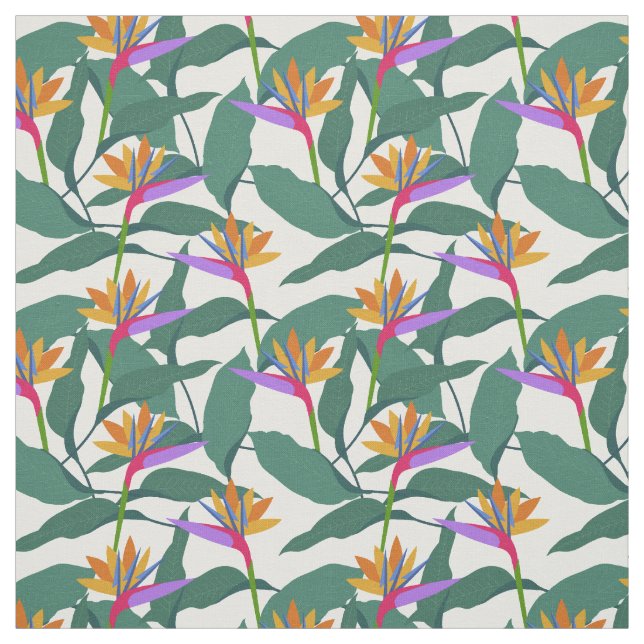 Tela Tropical Bird of Paradise Floral Pattern (Retal)