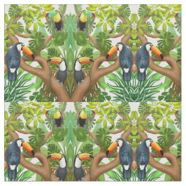 Tela tropical de los pájaros de Toucan