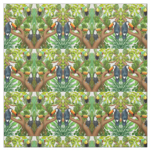 Tela tropical de los pájaros de Toucan