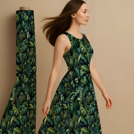 Tela Tropical Monstera Botanical Green Jungle Printed