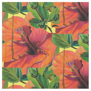 Tela  Tropical naranja