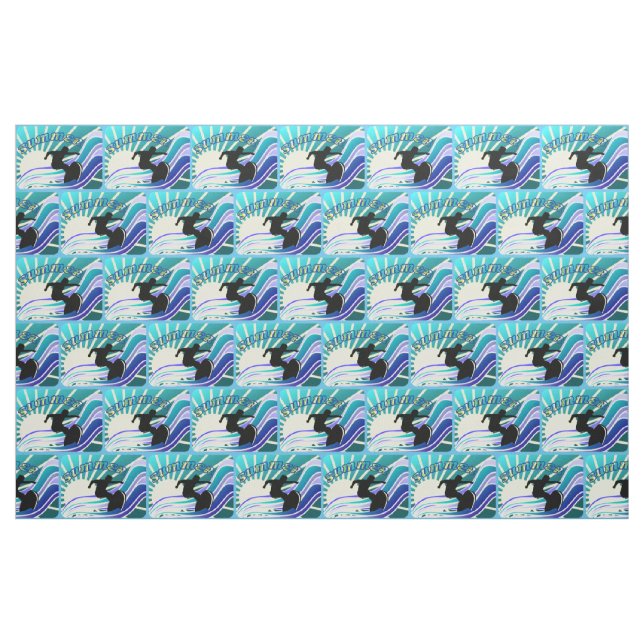 Tela Trueno divertido de surf de verano ("Cuarto gordo" (fat quarter))
