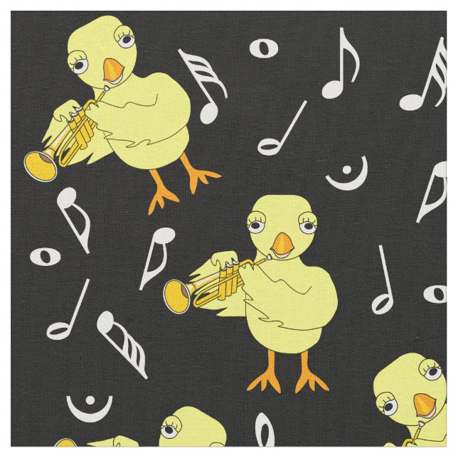 Tela Trumpet Chick Music Notes (De cerca)