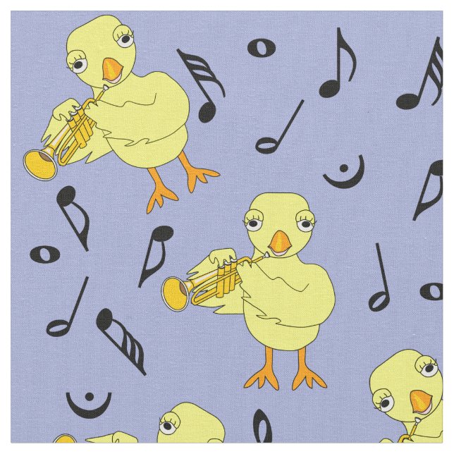 Tela Trumpet Chick Music Notes (De cerca)