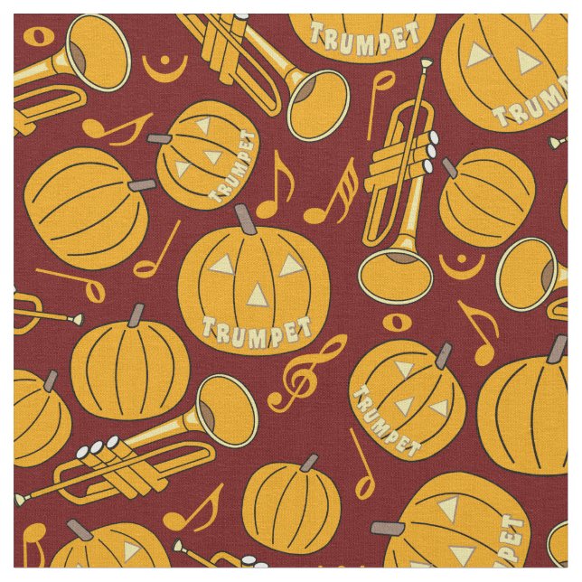 Tela Trumpets Music Note Pumpkins (De cerca)