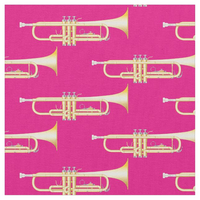 Tela Trumpets Musician Decoración Rosa (De cerca)