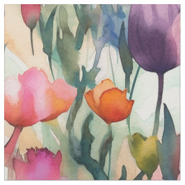 Tela Tulipanes acuarela (claro)